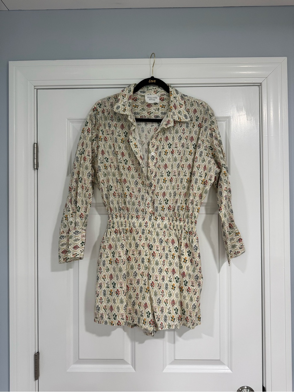 Hyacinth House - Women's Cream Floral Print Romper